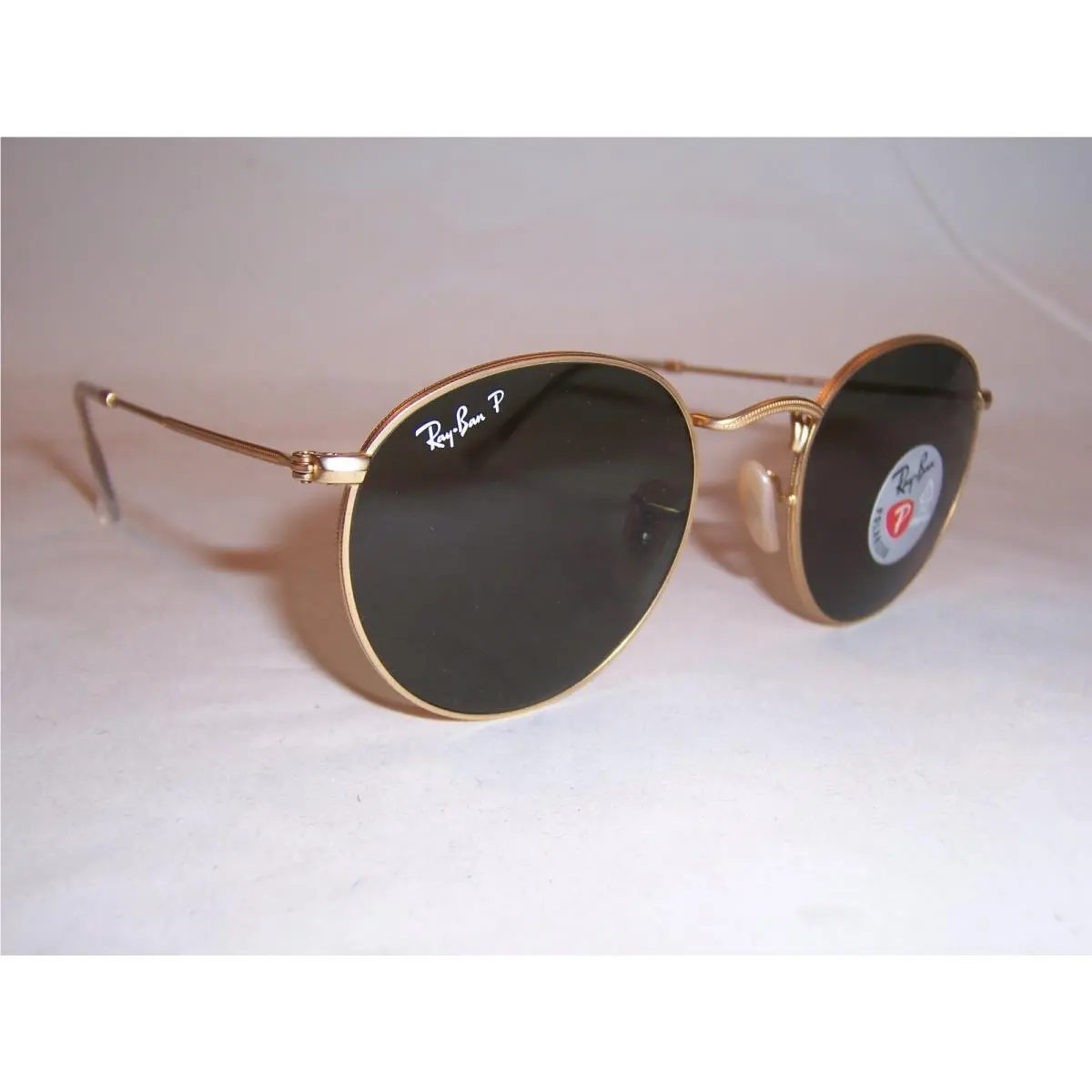 Ray Ban Sunglasses Round Metal 3447 112/58 Gold/green Polarized 50mm