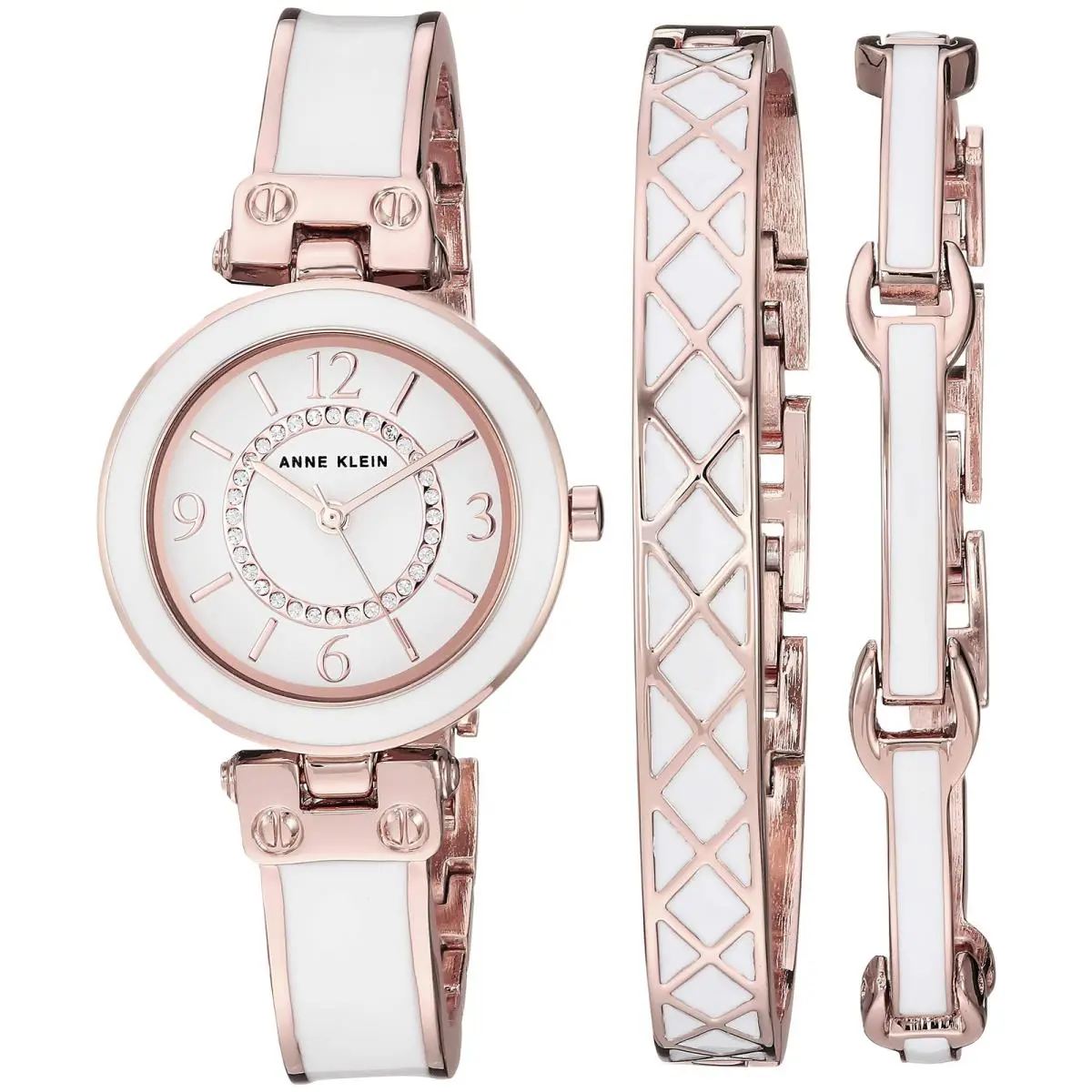 Women`s Premium Crystal Accented Watch and Bracelet Set by Anne Klein