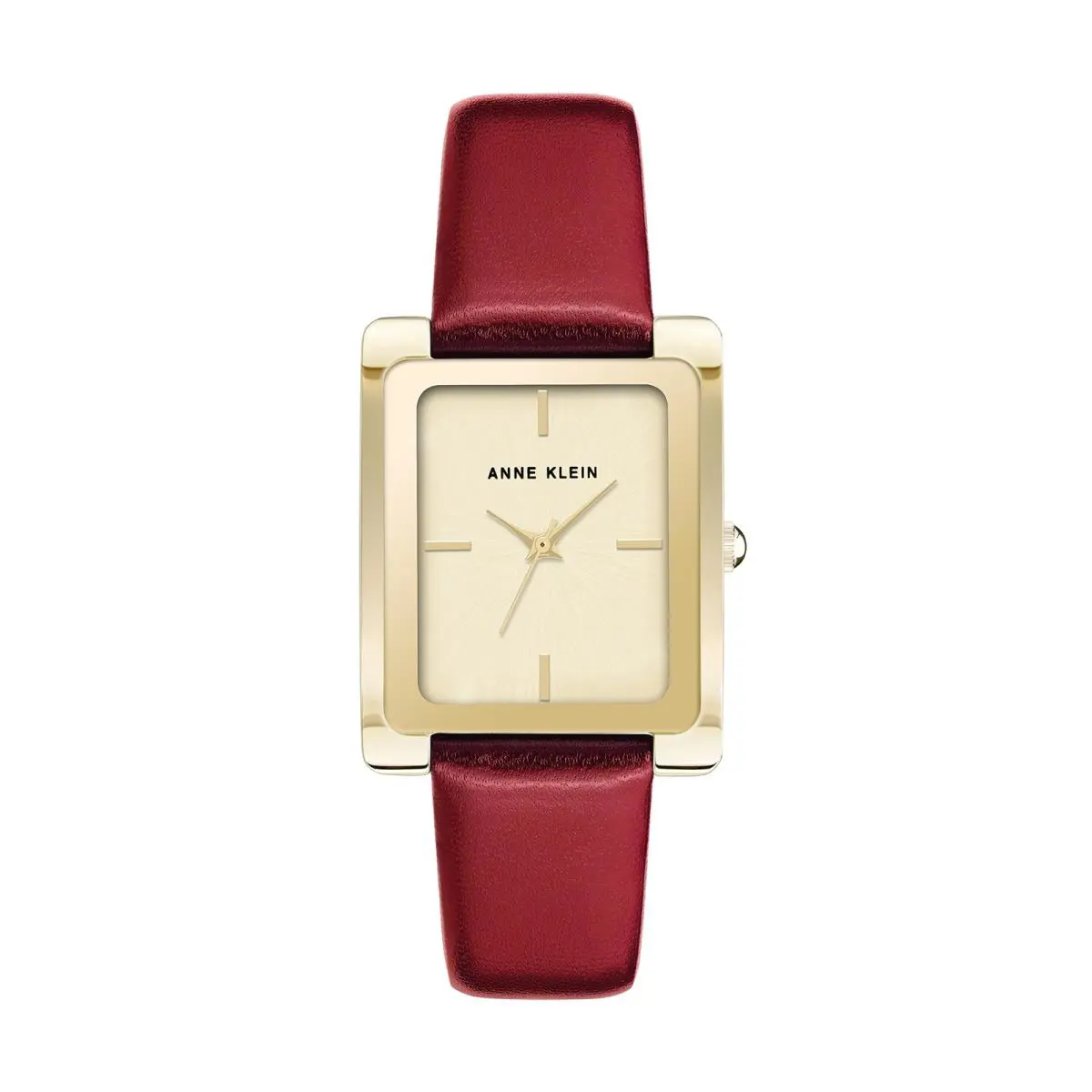 Women`s Quartz Dress Watch with Leather Calfskin Strap by Anne Klein