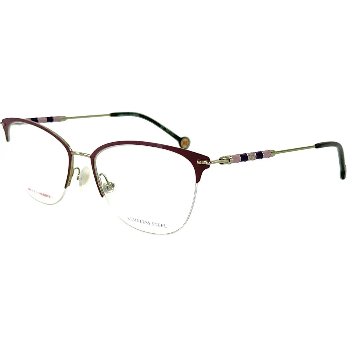 Carolina Herrera CH0038 Semi Rimless Metal Eyeglass Frame 0KTS Pall Lil 54-17 - Frame: Lilac