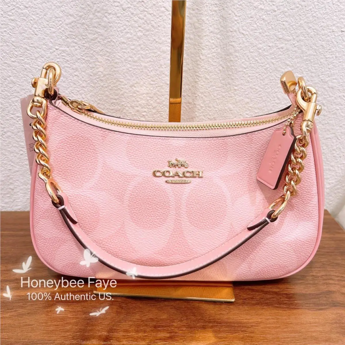 Coach Teri Shoulder Bag In Signature Canvas CAL51/Cv933 Pink