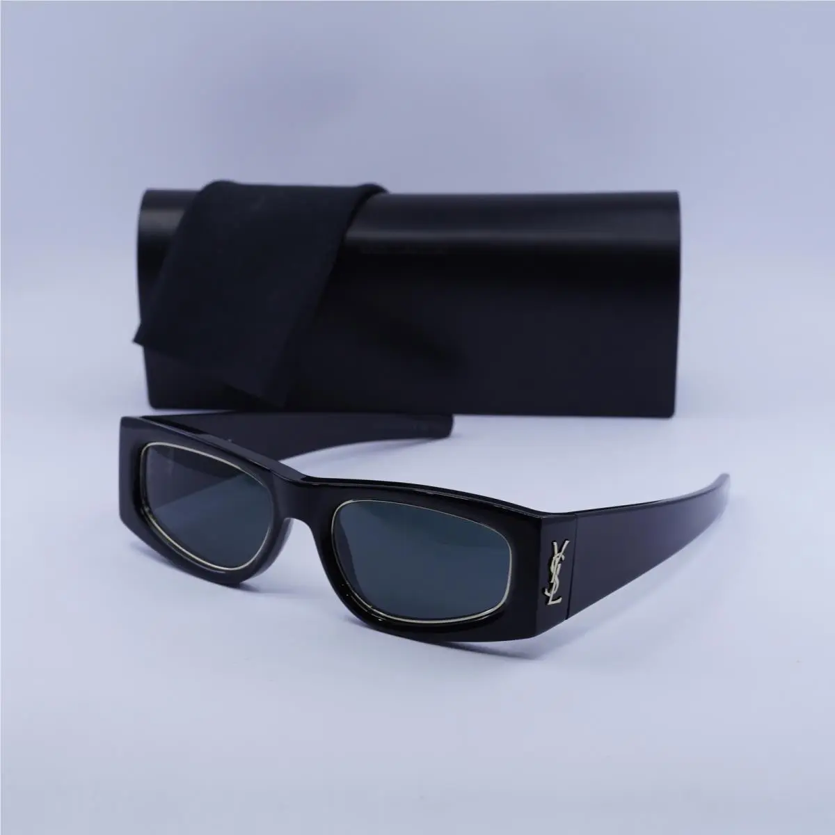 Saint Laurent SL M140 Rim 001 Shiny Black/grey 54-20-130 Sunglasses by Yves Saint Laurent