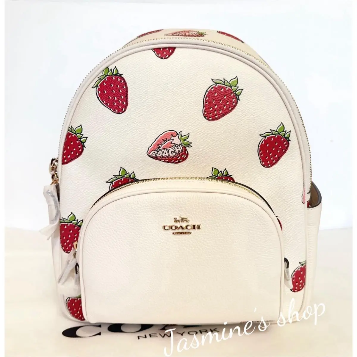 Court Backpack with Strawberry Print CAS94 by Coach