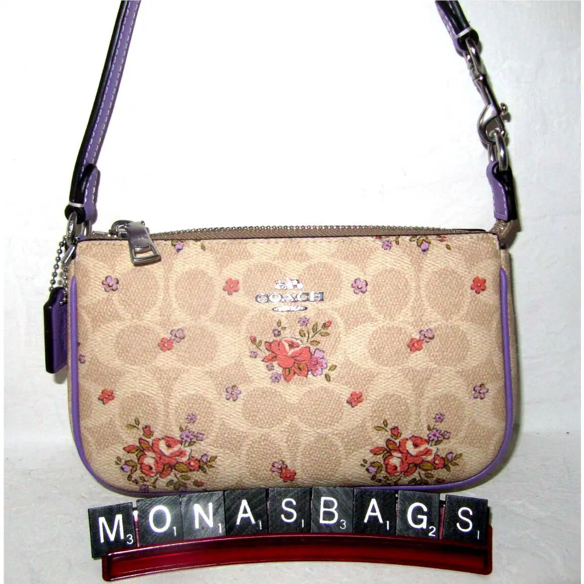Coach Nolita 19 In Signature Canvas with Floral Print In Sand Multi CAQ19