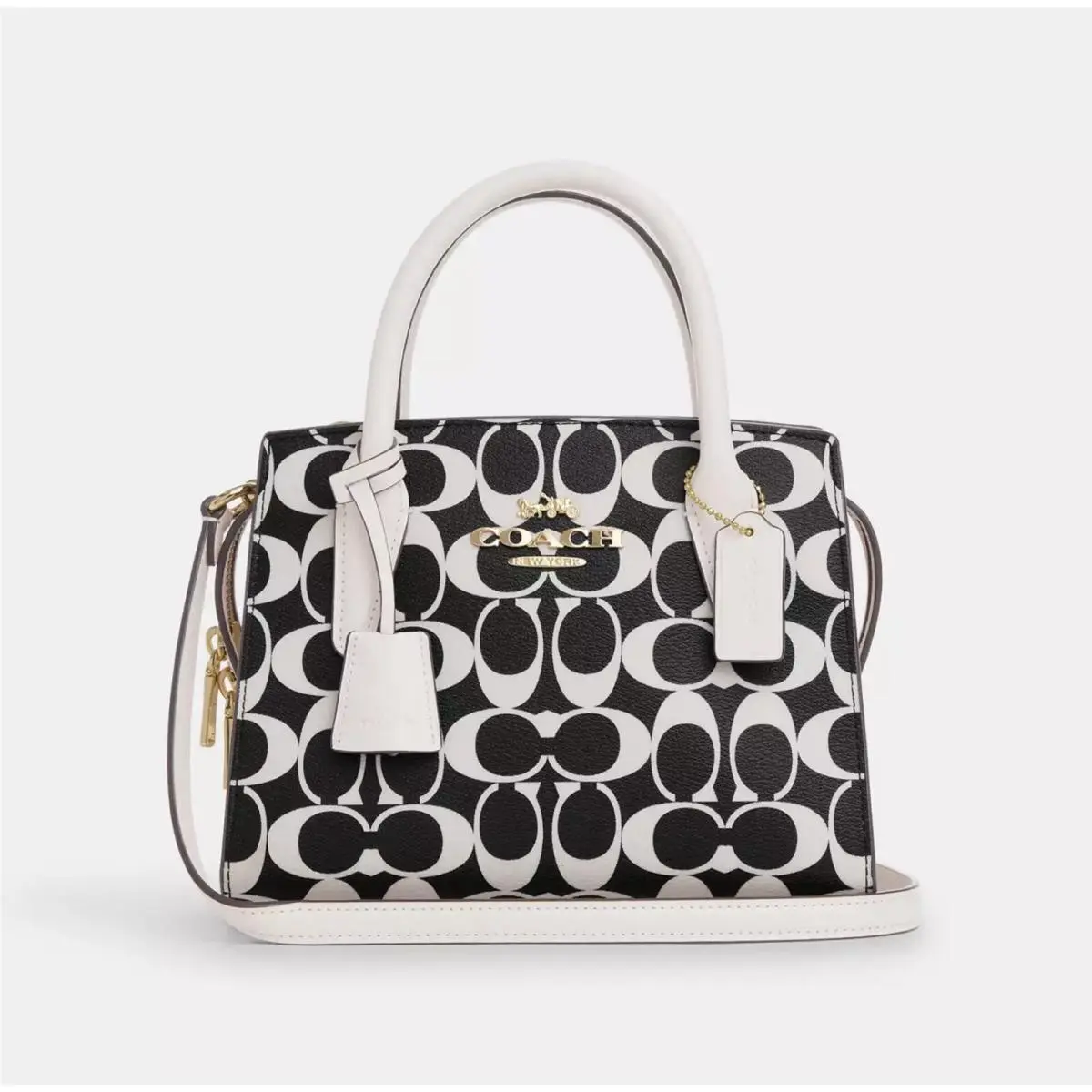 Coach Andrea Carryall In Signature Canvas Gold/black Multi CP080