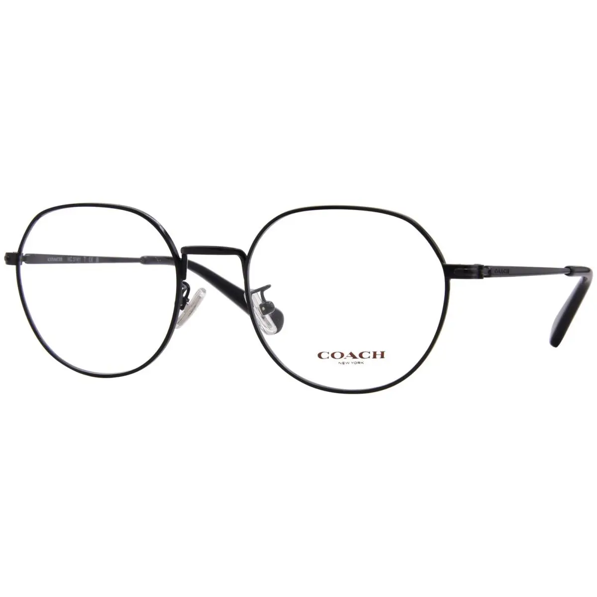 Coach HC5141 9393 Eyeglasses Men`s Satin Black Full Rim Round Shape 52mm