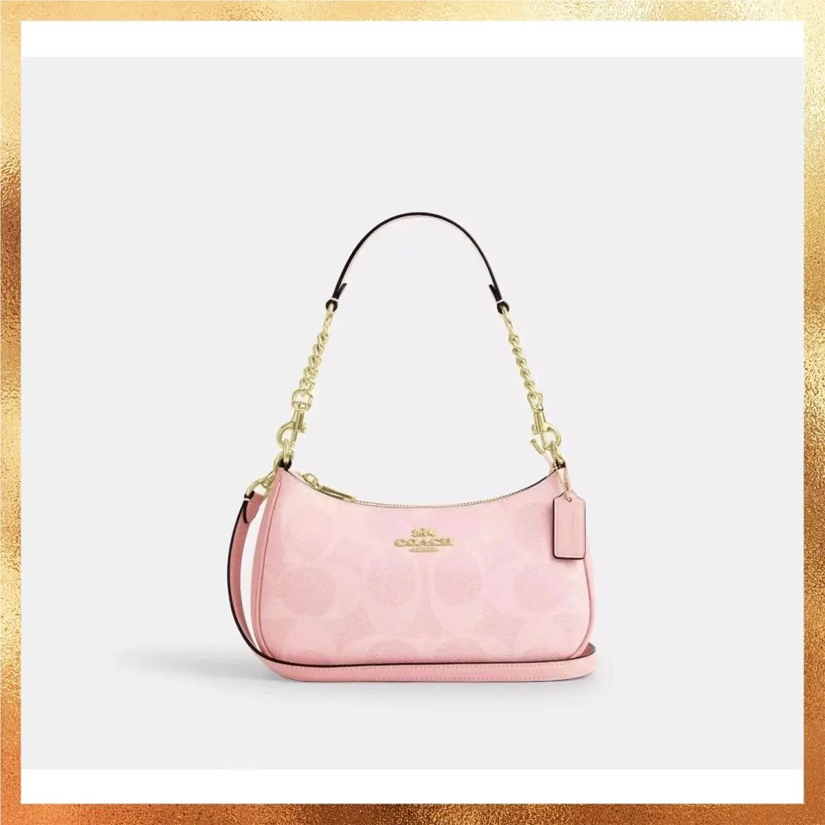 Coach Teri Shoulder Bag In Signature Canvas/gold/powder Pink CAL51