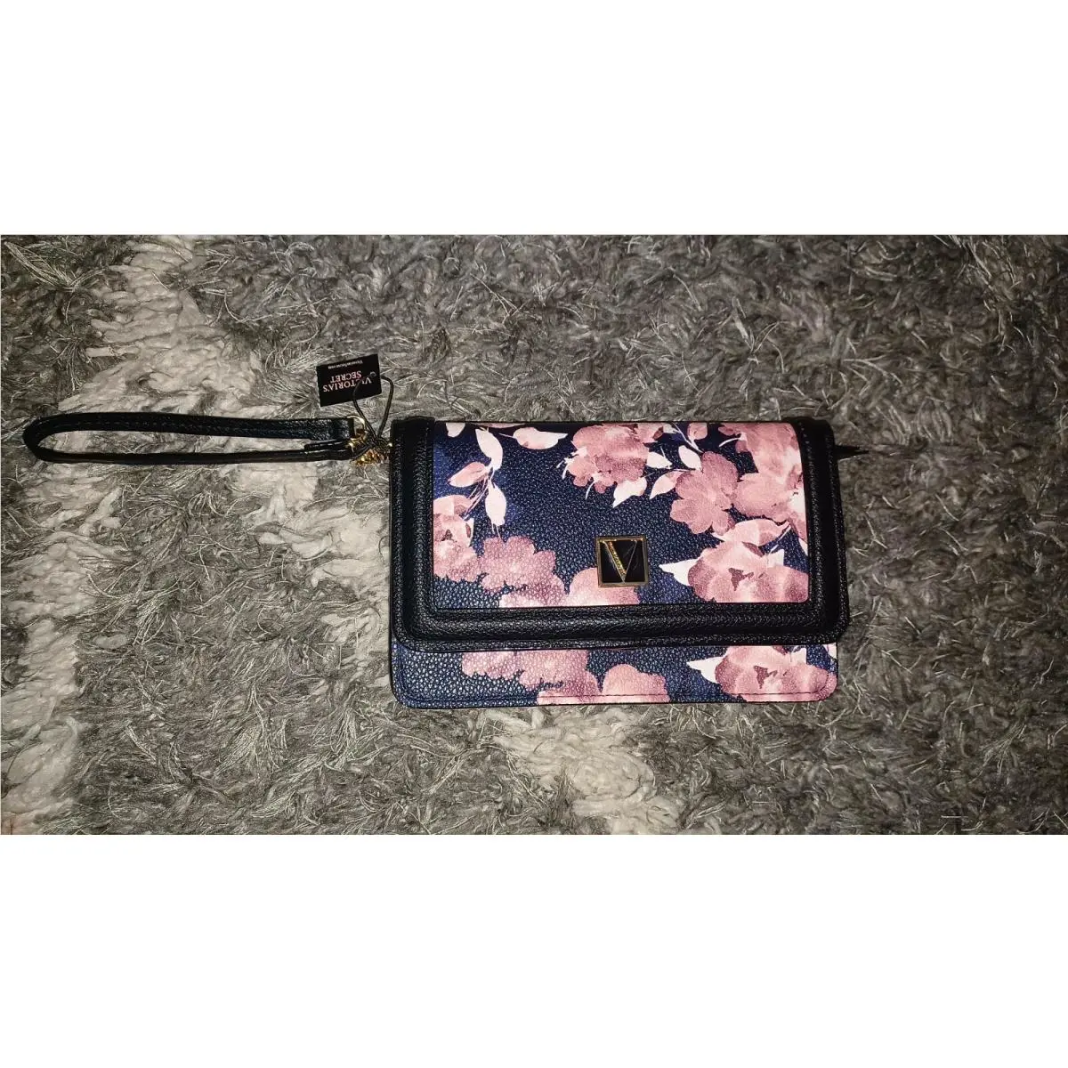 Victoria Secret Black Floral Tech Clutch