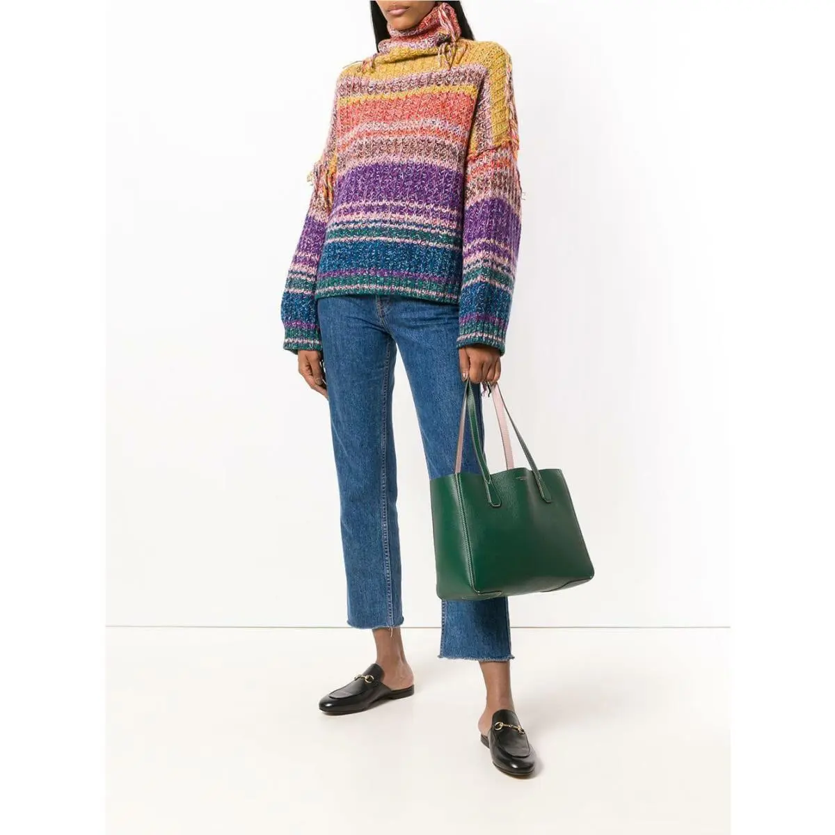 Tory Burch Phoebe Mini Norwood/shell Pink Green Leather Tote