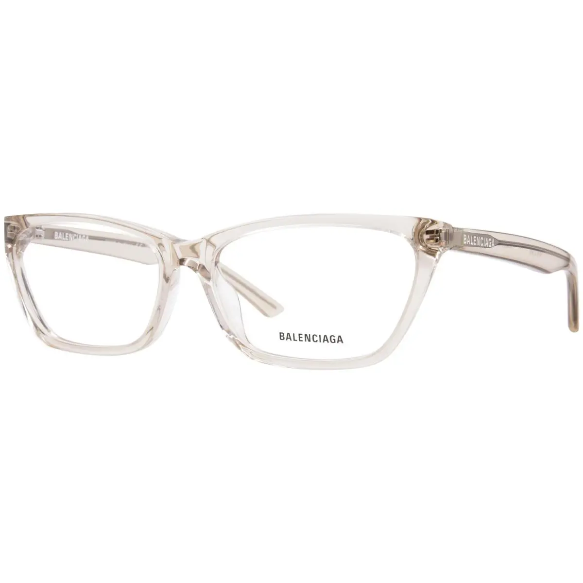 Balenciaga BB0406O 004 Eyeglasses Women`s Beige Full Rim Rectangle Shape 59mm