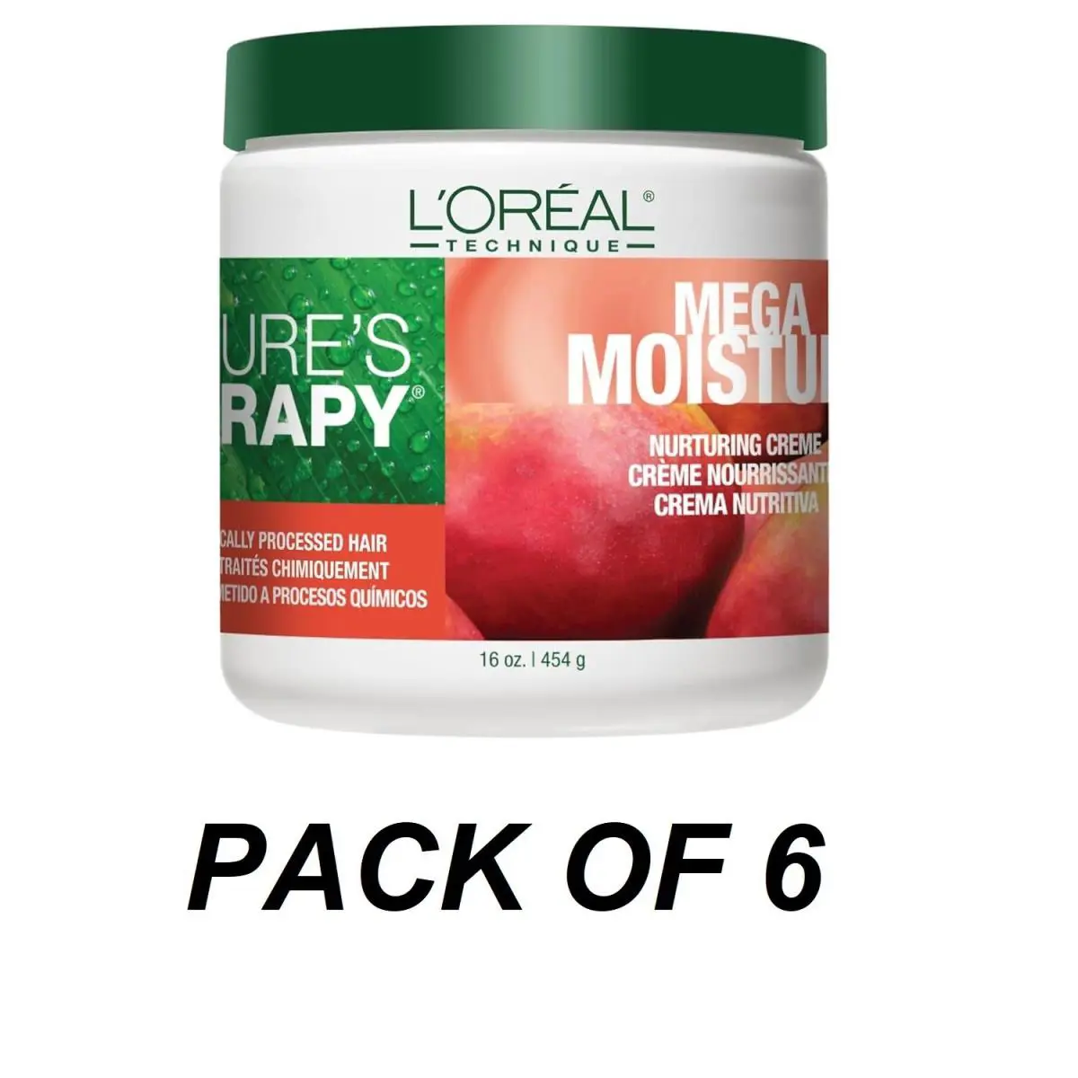 L`oreal Nature`s Therapy Mega Moisture Hair Creme 16 oz Pack of 6