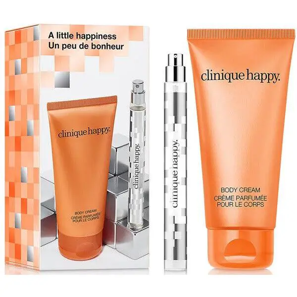 Clinique A Little Happiness Fragrance Perfume + Body Lotion Gift Set W/ Box