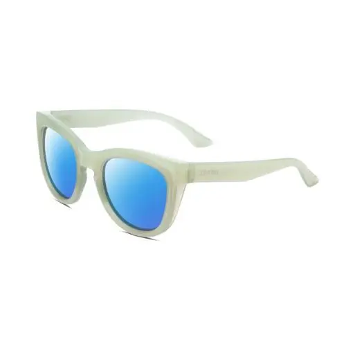 Sidney Womens Cat Eye Polarized Sunglasses Green Crystal 52mm 4 Opt Blue Mirror Polar by Smith Optics