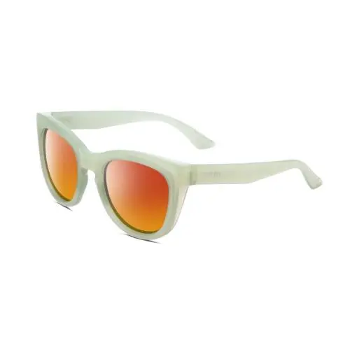Sidney Womens Cat Eye Polarized Sunglasses Green Crystal 52mm 4 Opt Red Mirror Polar by Smith Optics