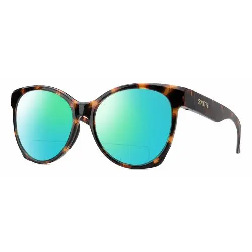Fairground Womens Polarized Bifocal Sunglasses Tortoise Havana 55mm Green Mirror by Smith Optics