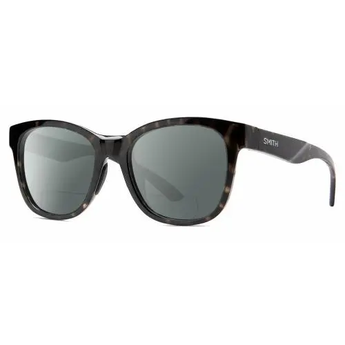 Caper Unisex Polarize Bifocal Sunglasses Black Tortoise Havana 53mm Grey by Smith Optics