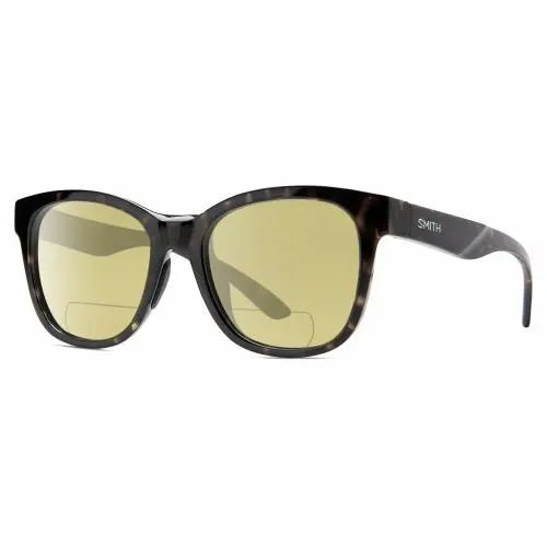 Caper Unisex Polarize Bifocal Sunglasses Black Tortoise Havana 53mm Yellow by Smith Optics