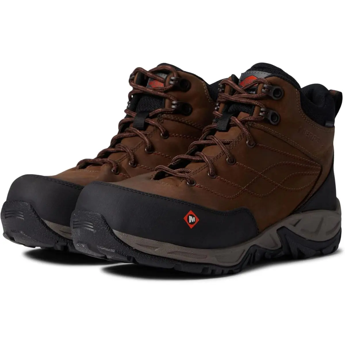 Merrell Women`s Siren Mid Waterproof Alloy Toe Work Boots - Bracken
