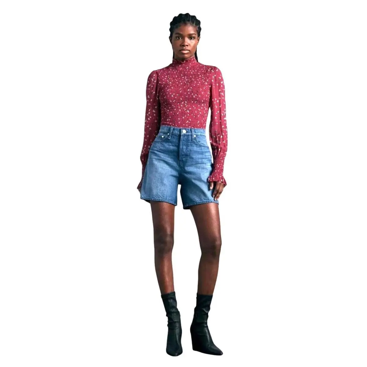 Rag Bone High Rise Relax Fit Shorts Blue Women`s Size 30