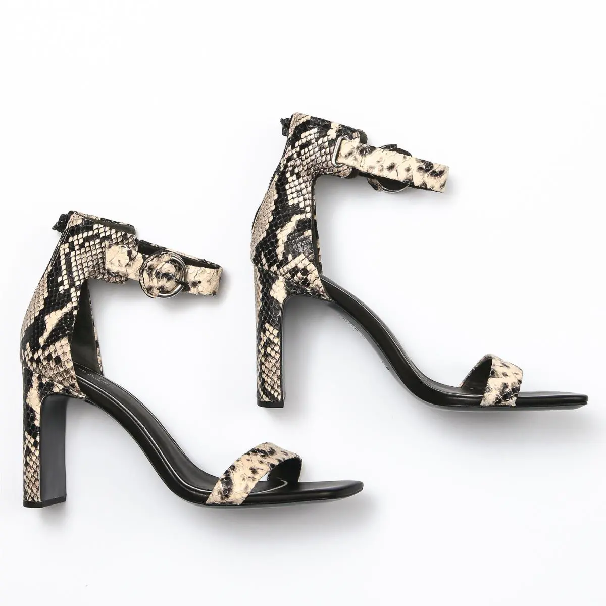 Rag Bone Ellis Ivory/black Ankle Strap Sandal Heels Size 39 EU 9 US