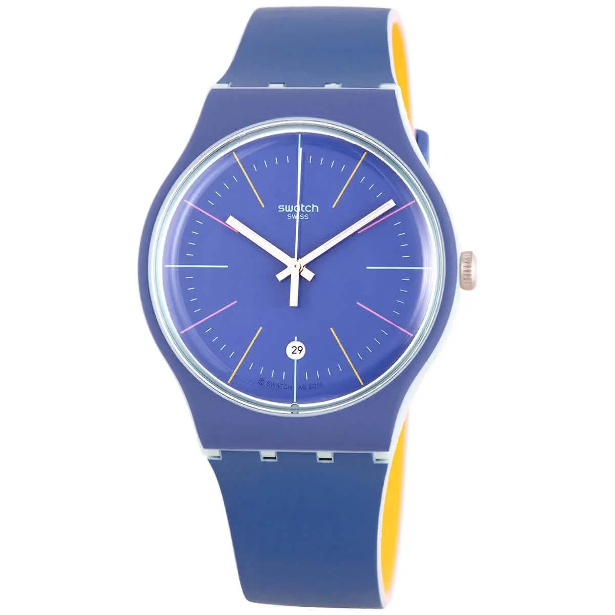 Swatch Blue Layered Quartz Blue Dial Men`s Watch SUOS403