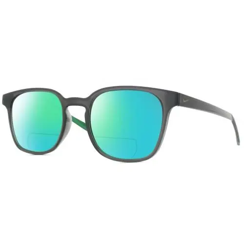 Session-080 Unisex Polarized Bifocal Sunglasses in Grey Crystal Green 51 mm Green Mirror by Nike