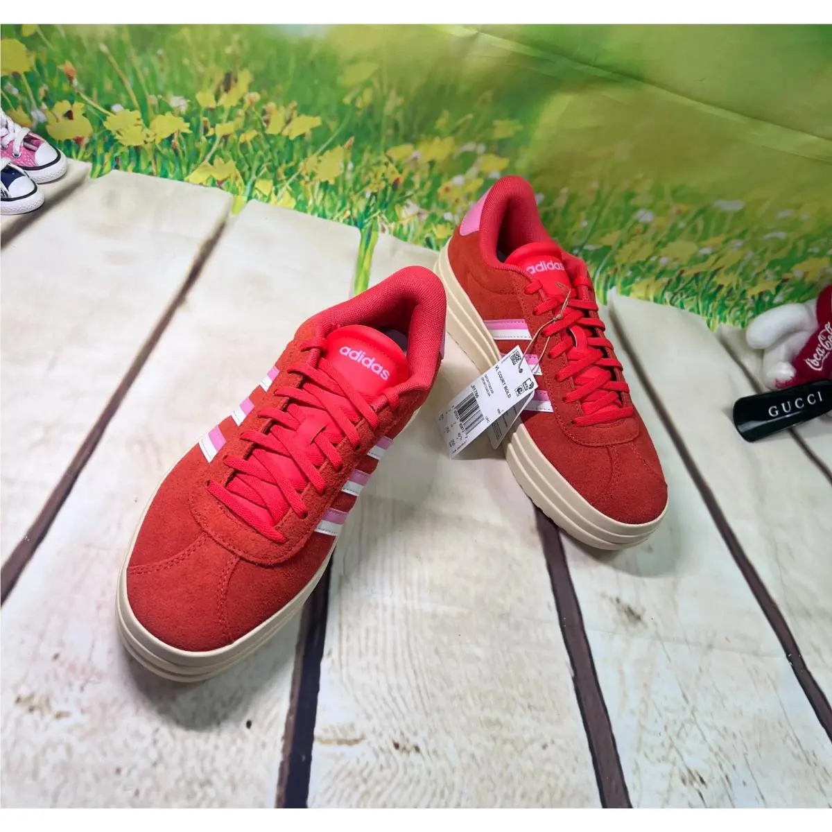Adidas shoes - adidas Vl Court - Court - JI1786 - College Red/Pink/White 1