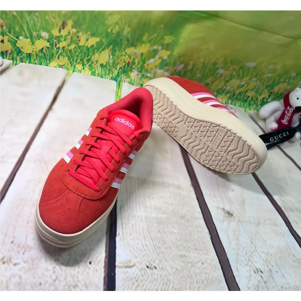 Adidas shoes - adidas Vl Court - Court - JI1786 - College Red/Pink/White 6