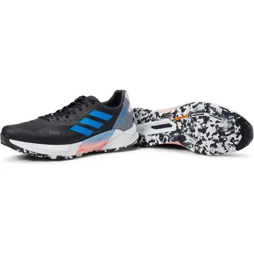 Terrex Agravic Ultra Trail Running Shoes Men`s Core Black/Blue Rush/Crystal White by Adidas