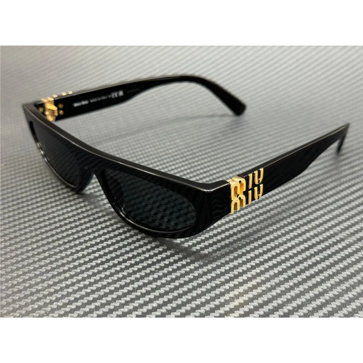 Miu Miu MU 07ZS 1AB5S0 Black Grey Women`s 56 mm Sunglasses