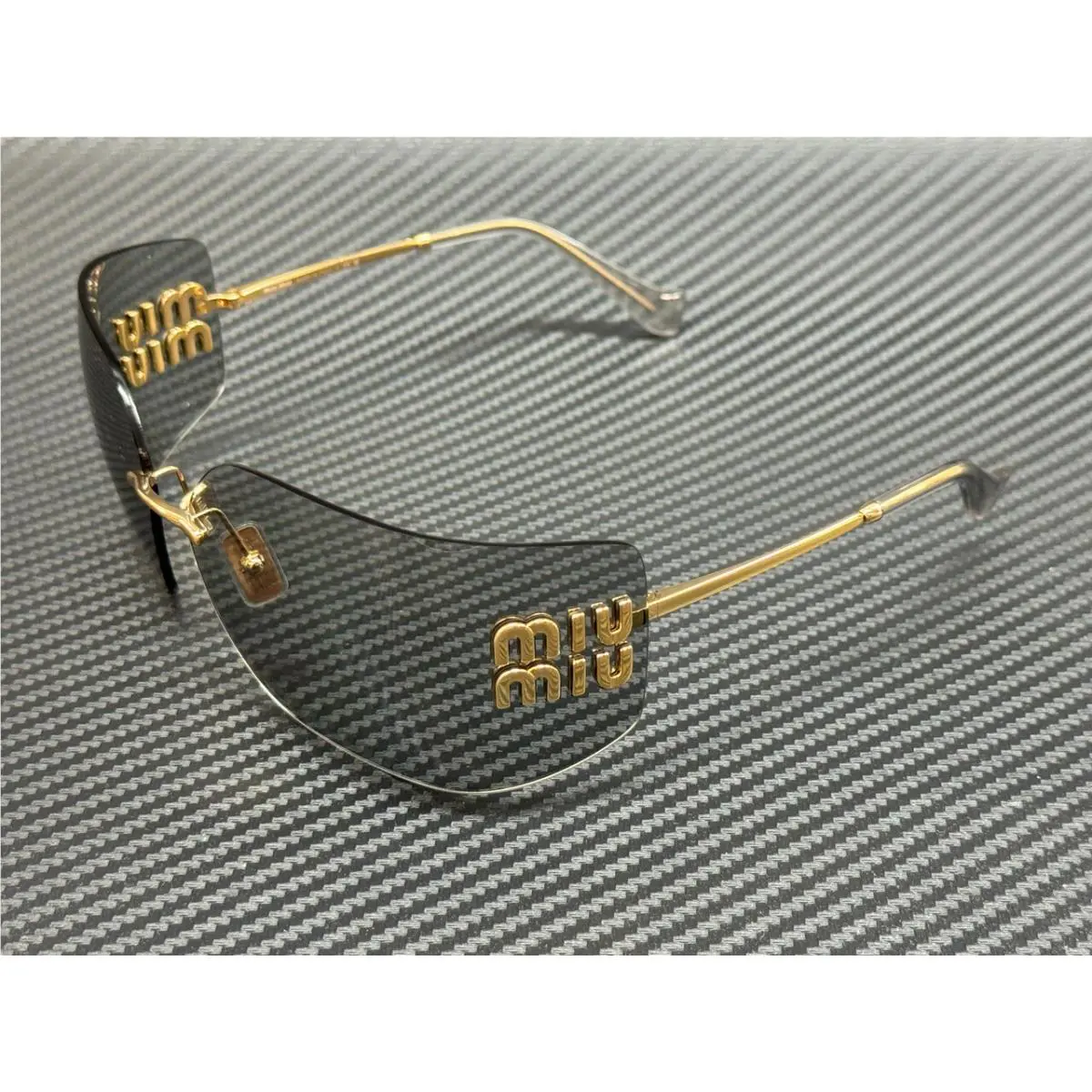 Miu Miu MU 54YS 5AK30B Gold Light Grey Women`s 80 mm Sunglasses