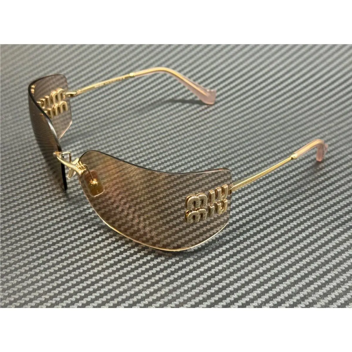 Miu Miu MU 54YS ZVN20F Pale Gold Pink Women`s 80 mm Sunglasses