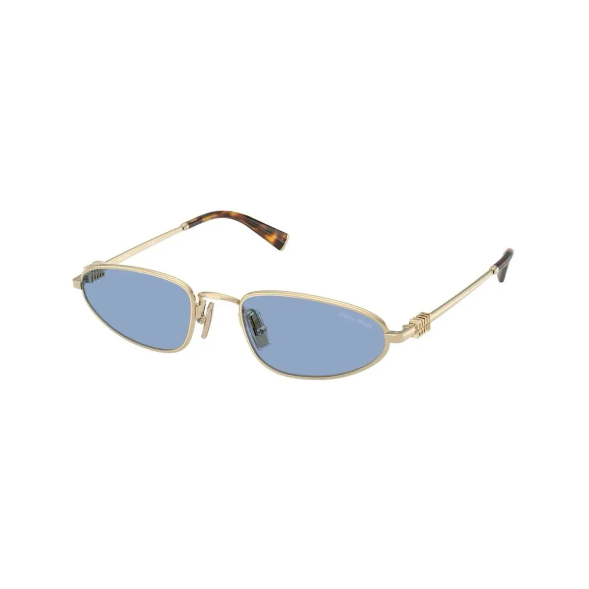 Miu Miu MU A52S ZVN60O Pale Gold Gradient Light Blue Lens Sunglasses