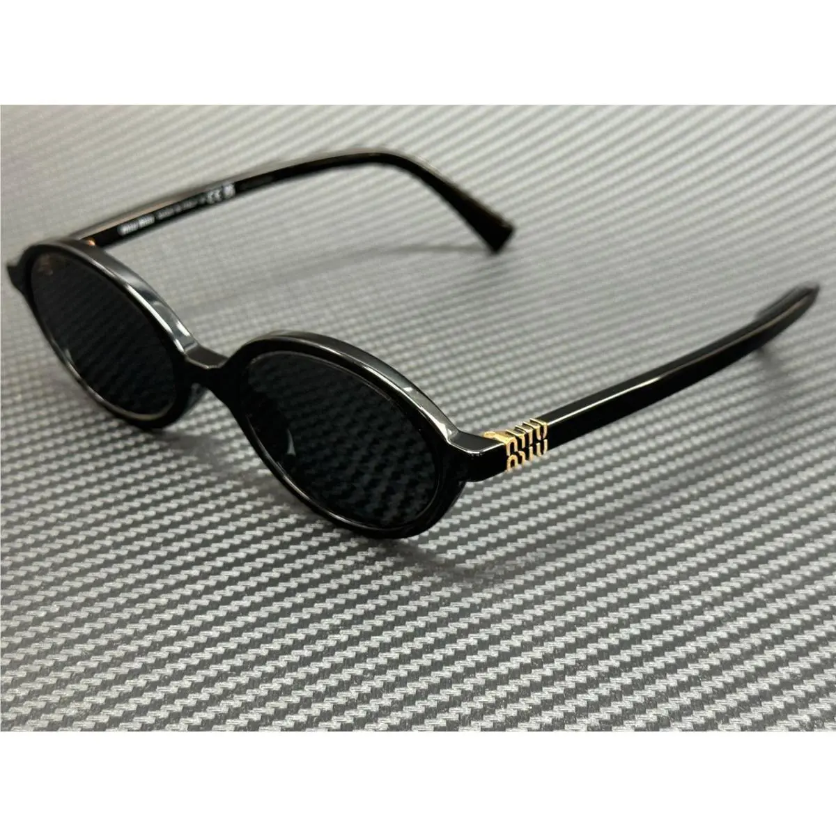 Miu Miu MU 04ZS 1AB5S0 Black Grey Women`s 50 mm Sunglasses