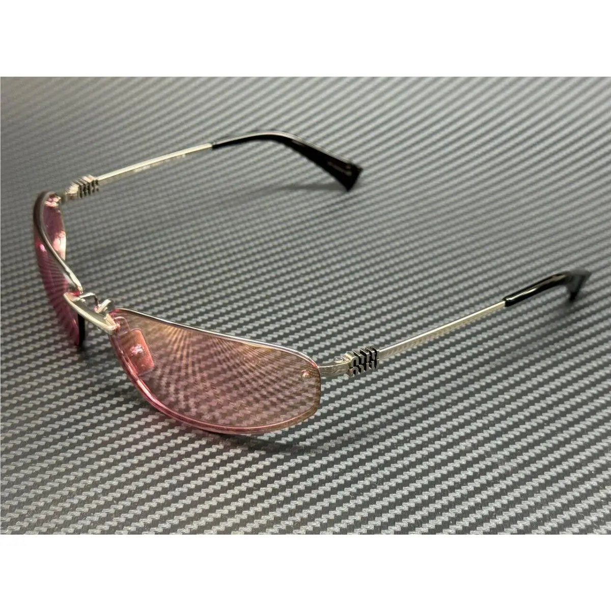 Miu Miu MU A50S 1BC70J Silver Pink Mirror Women`s 68 mm Sunglasses