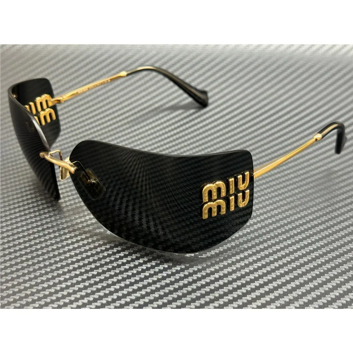 Miu Miu MU 54YS 5AK5S0 Gold Grey Women`s 80 mm Sunglasses