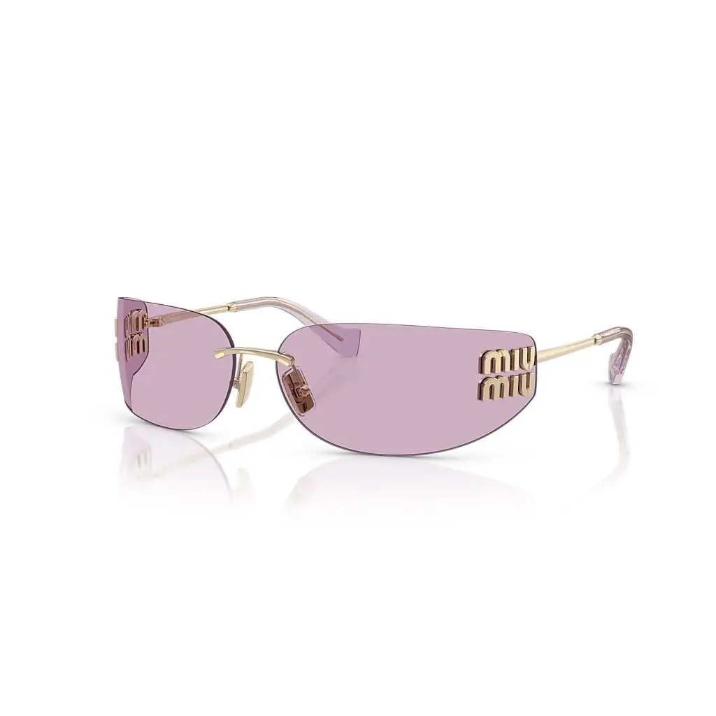 Miu Miu MU A51S ZVN90O Pale Gold Pink Women Wrap Sunglasses