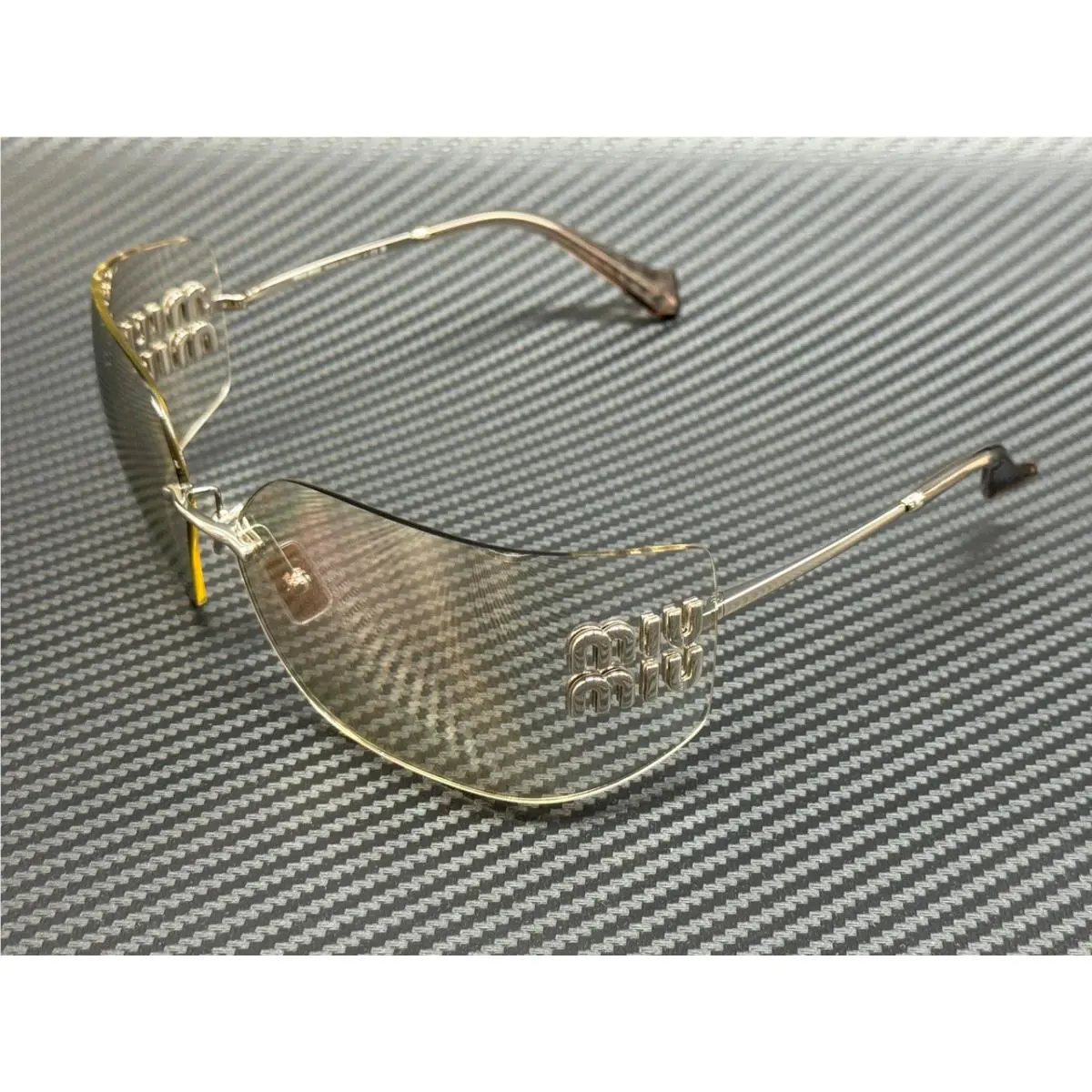 Miu Miu MU 54YS 1BC10F Silver Mirror Women`s 80 mm Sunglasses