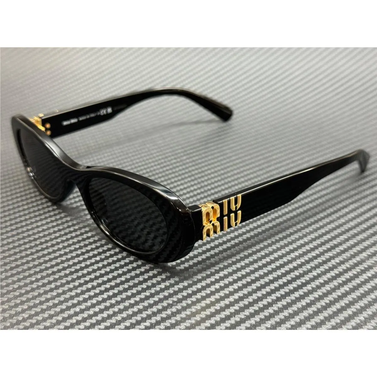 Miu Miu MU 06ZS 1AB5S0 Black Grey Women`s 50 mm Sunglasses