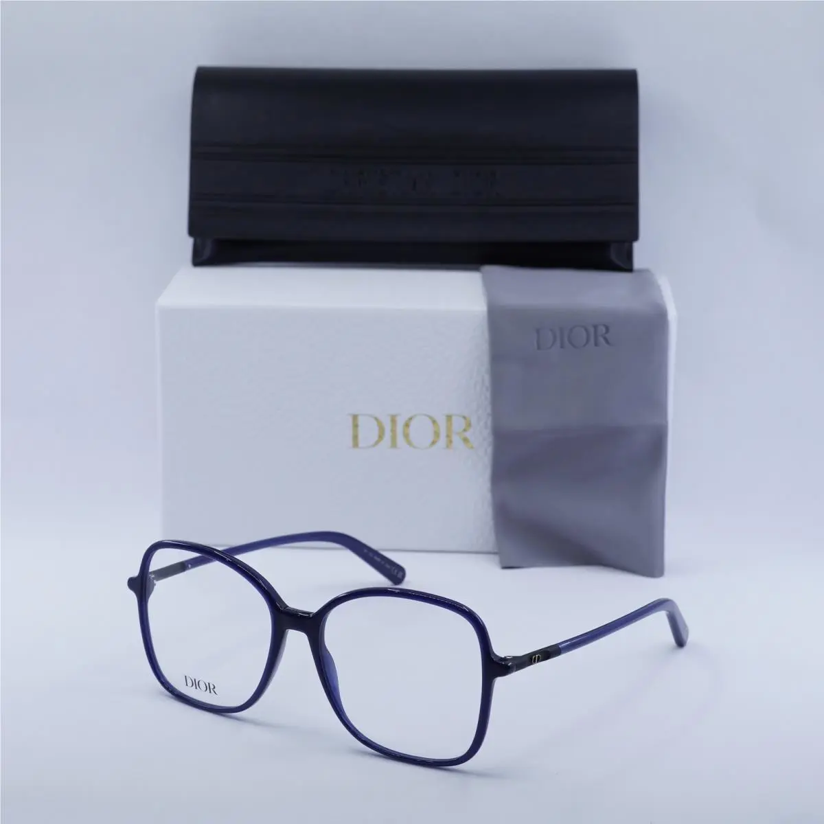 Mini CD O B2I 7400 Shiny Blue 55mm Eyeglasses by Dior