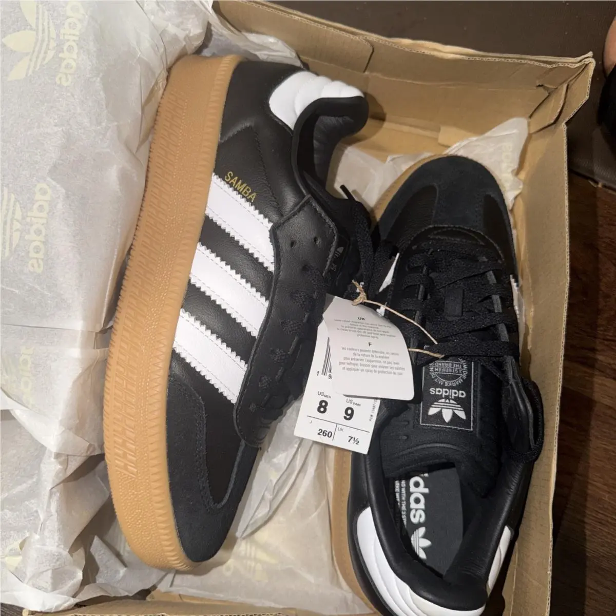 Adidas Samba Xlg Men`s Shoes White Black Gum IE1379 Leather Style Sz 8 Men