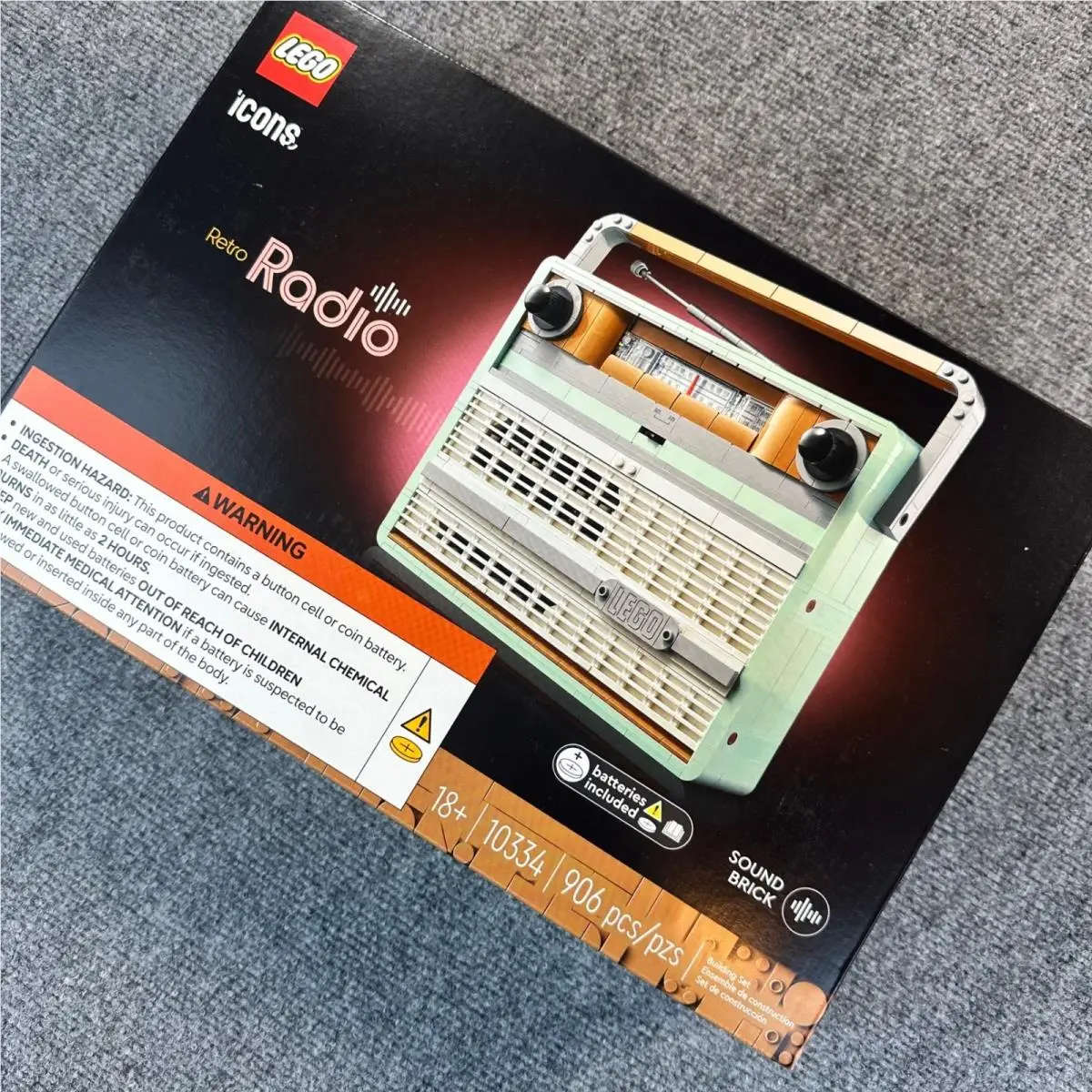 Lego Icons Retro Radio Set 10334 Mint Green 906 Pcs Vintage Style 18+ Blocks