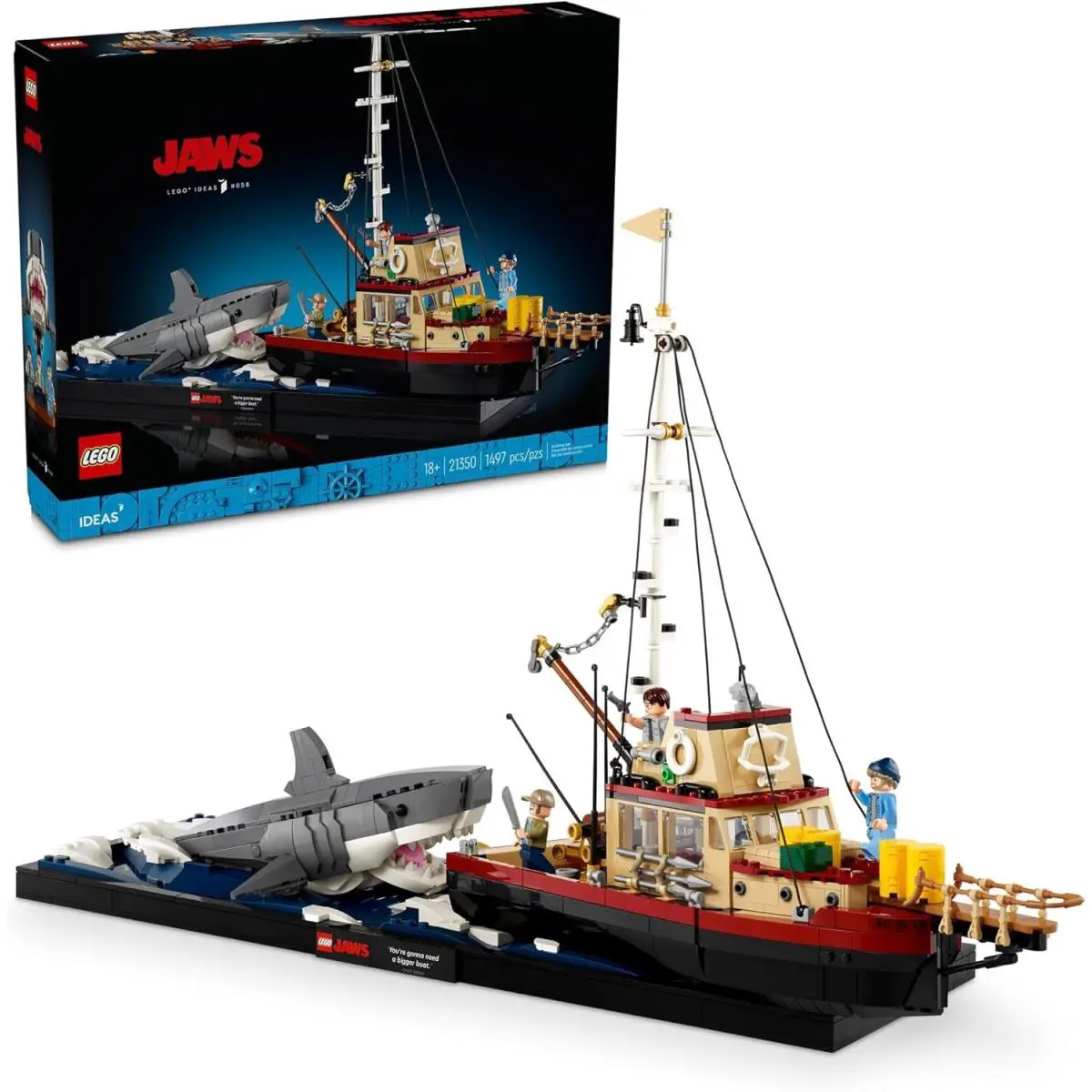 Ideas Jaws Set - Diorama Kit For Fans of The Classic Movie - Shark Toy - Movie M