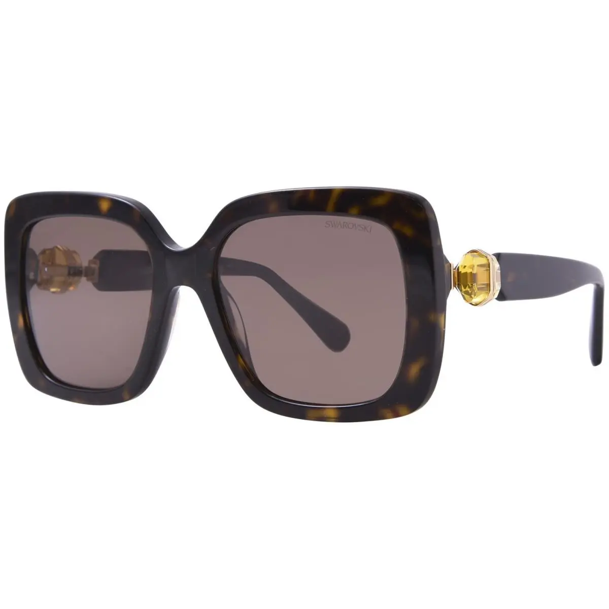Swarovski SK6001 100273 Sunglasses Women`s Havana/dark Brown Square Shape 55mm