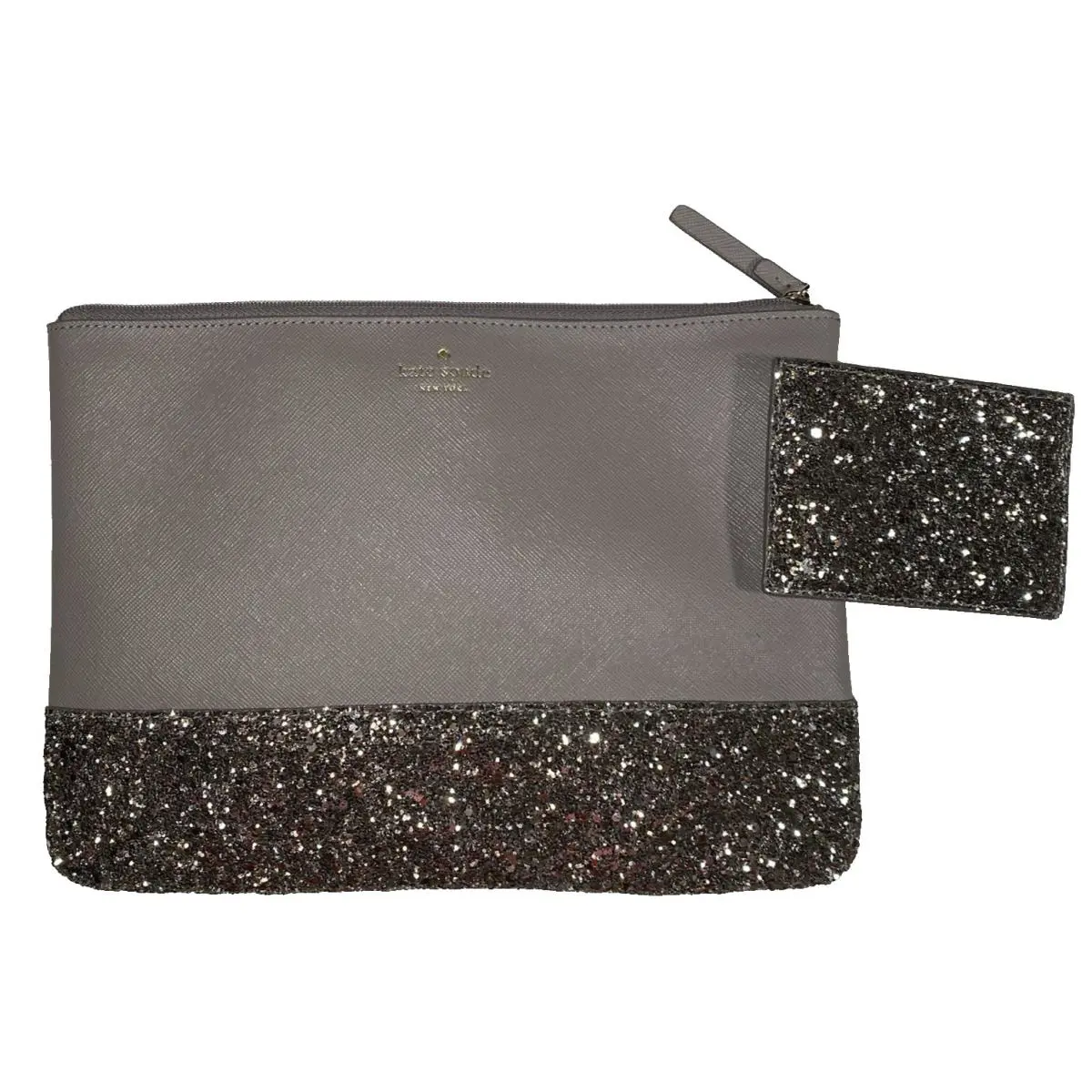 Kate Spade New York Greta Court Cityscape Gia Glitter Pouch Clutch w/ Wallet