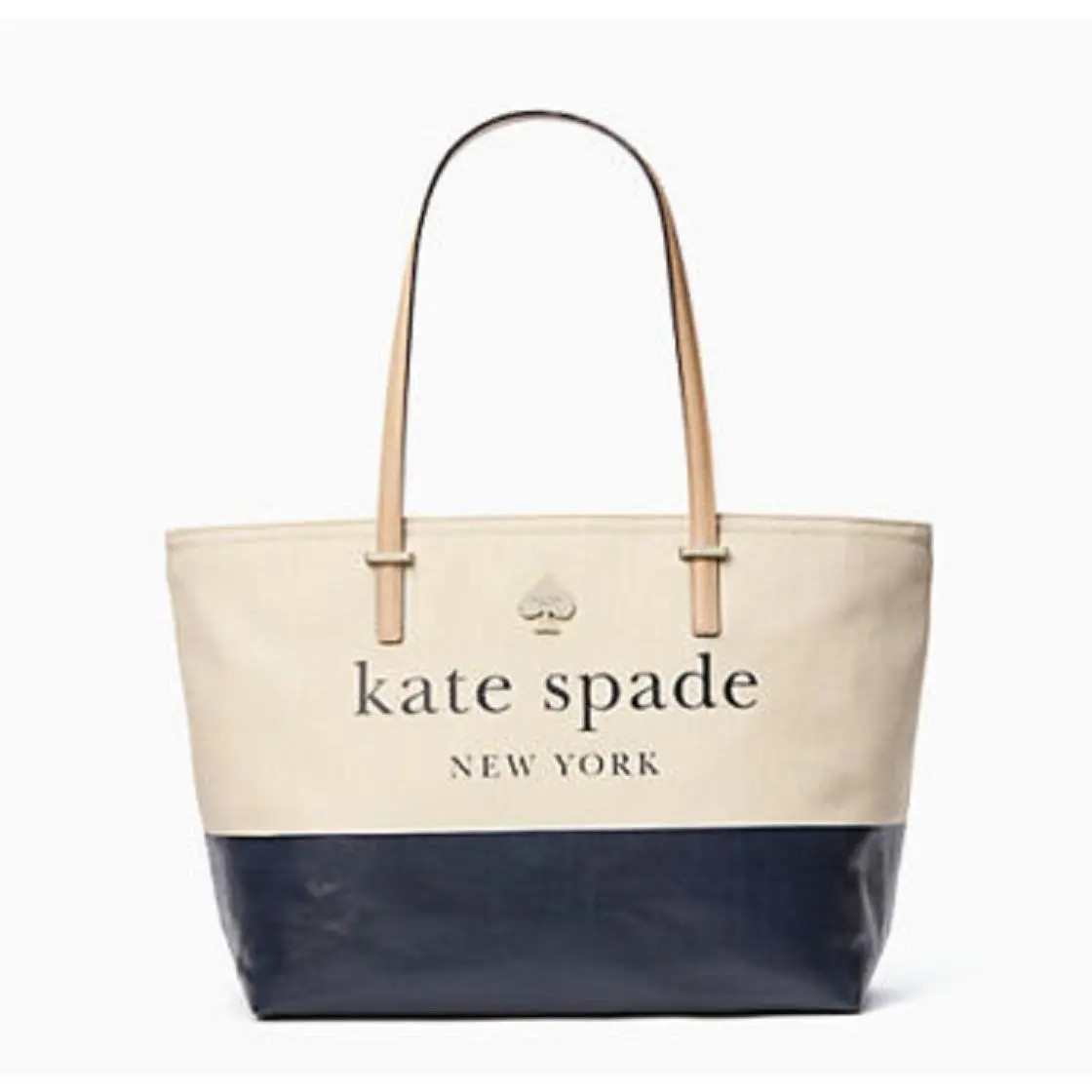 Kate Spade Lott Street Francis Natural/ Off Shore Black WKRU4171 Tote Bag