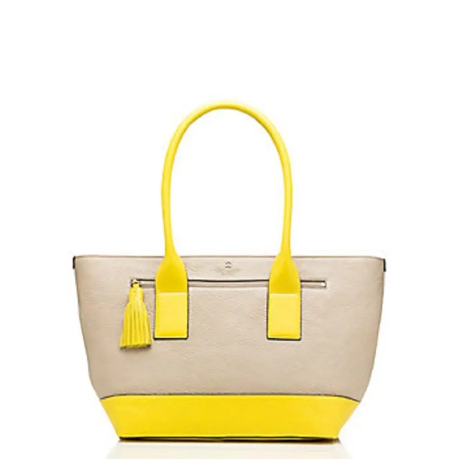 Kate Spade Southport Avenue Medium Harmony Seed Pearl/donavon Yellow Cowhide
