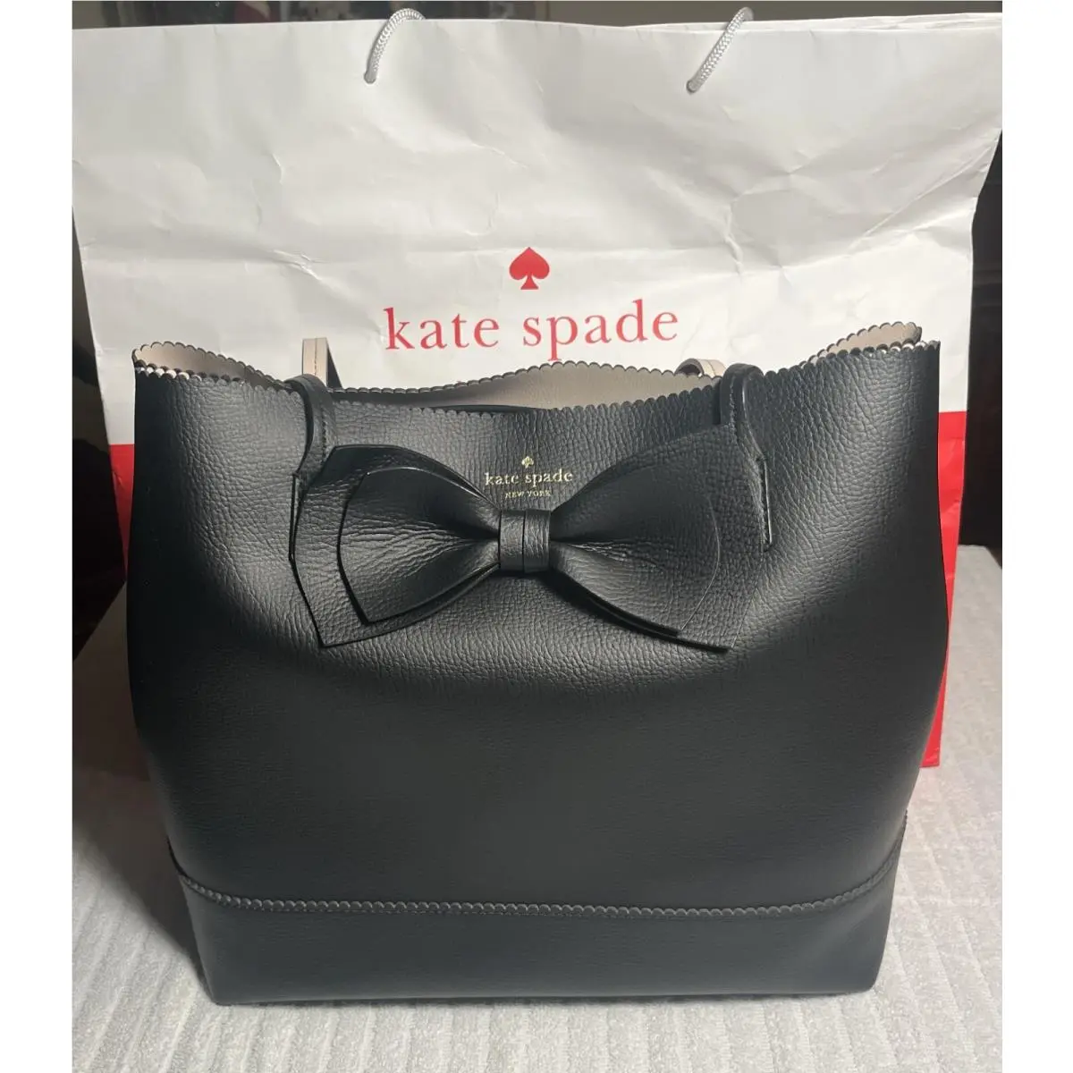 Kate Spade Delphi Vanderbilt Place Large Leather Tote Black Gift Bag