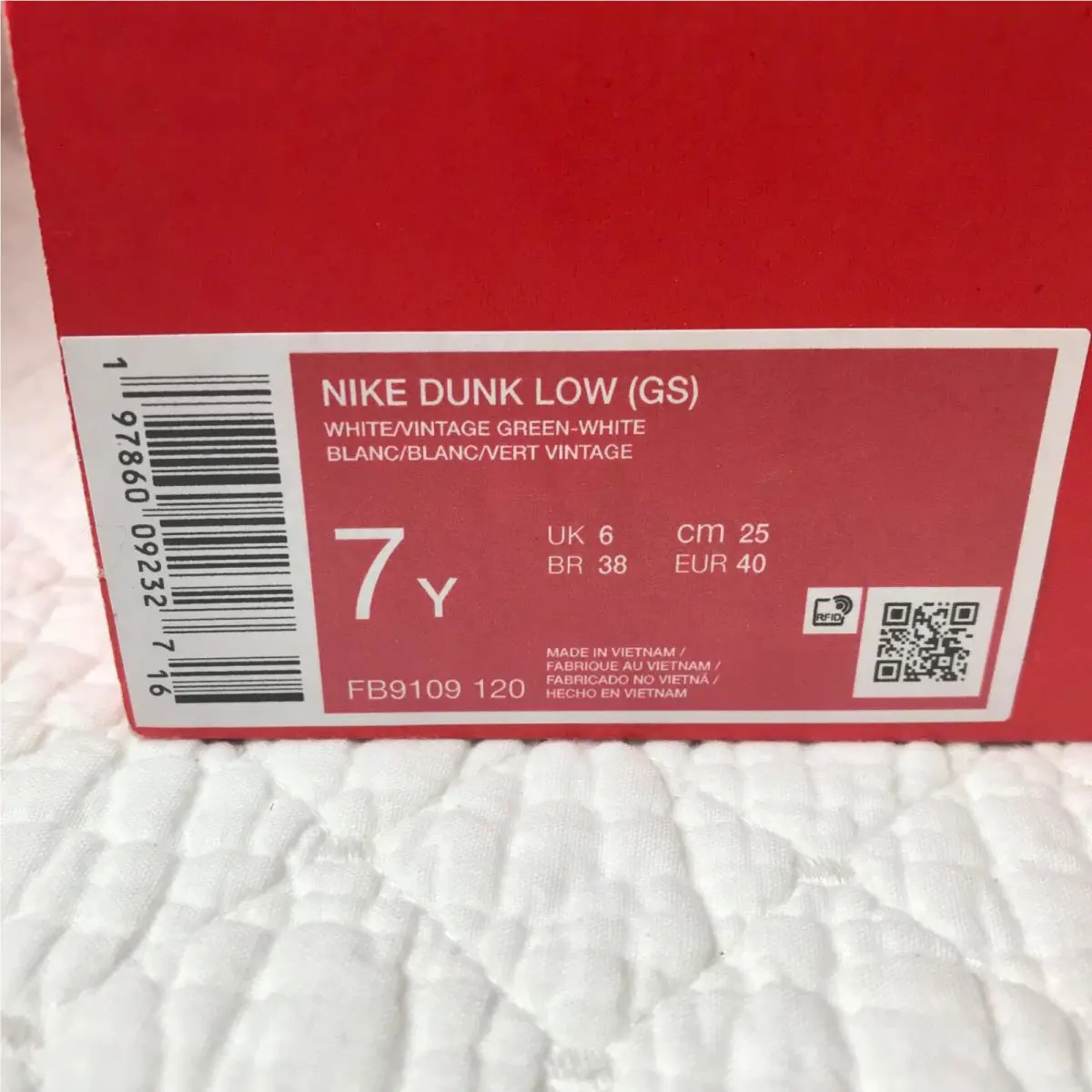 Nike shoes - Nike Dunk Low GS - Dunk Low - FB9109-120 - white/vintage green 11