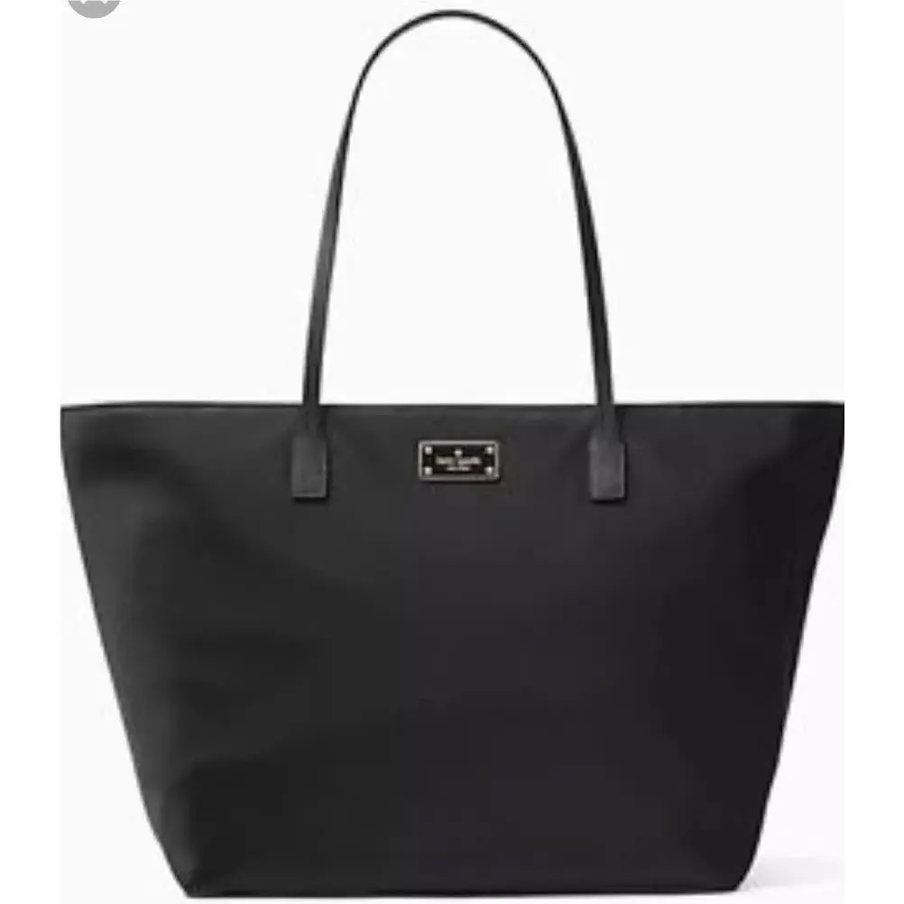New Kate Spade Blake Avenue Margareta Tote WKRU4014 Black Nylon Pvc Trim Bag